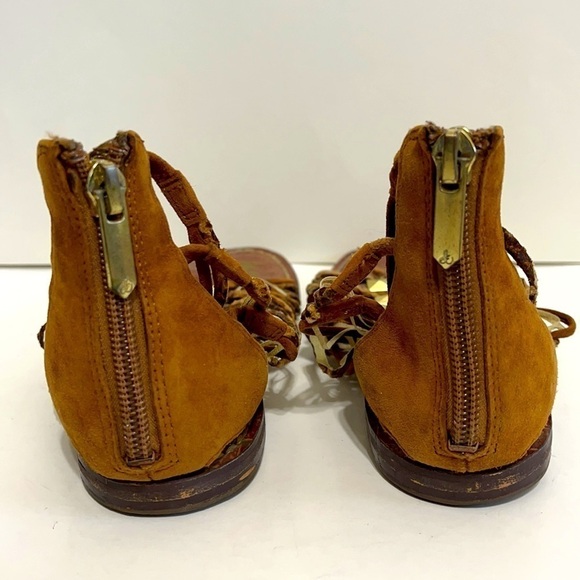 Sam Edelman Gladiator Brown Gold Sandals - Picture 5 of 9